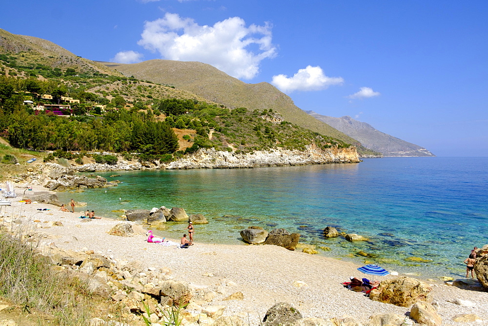 Cala Mazzo di Sciacca bay, Callamazzo beach, Zingaro Nature Reserve, near Castellammare, Sicily, Italy, Europe