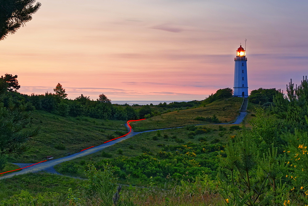 Lighthouse Dornbush on the Schluckwieksberg, landmark of Hiddensee, Western Pomerania Lagoon Area National Park, Baltic Sea, Hiddensee, Mecklenburg-Vorpommern, Germany, Europe