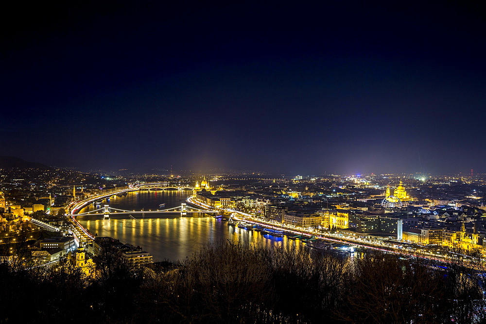 Night cityscape, Budapest, Hungary, Europe
