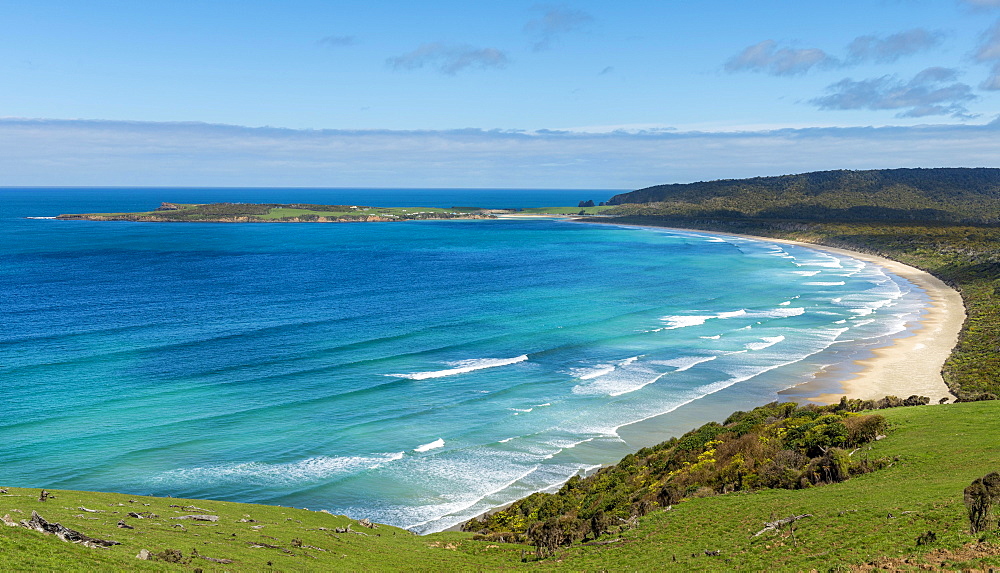 Lookout, Florence Hill Lookout, beach Tautuku Bay, The Catlins, Southland Region, Southland, New Zealand, Oceania