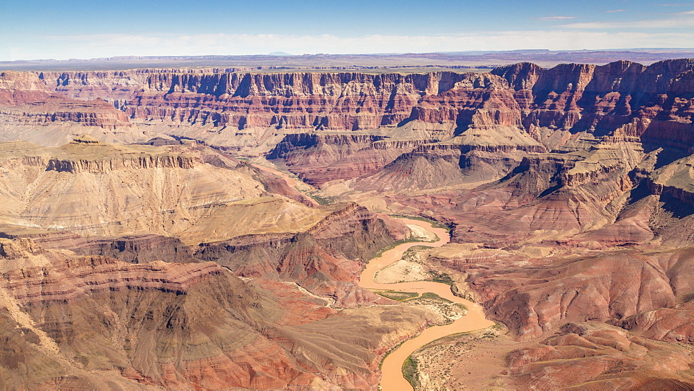 Landscape, panorama, rock, canyon, Colorado River, aerial view, South Rim, Grand Canyon National Park, Arizona, USA, North America