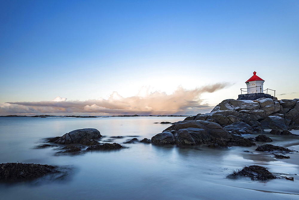 Lighthouse in Eggum, Vestvagoy, Lofoten, Norway, Europe