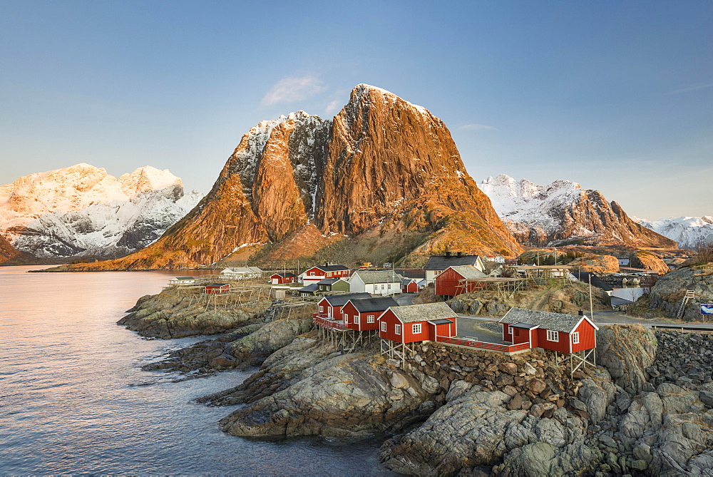 Townscape, Rorbuer fishermen's huts, Hamnoy, Moskenesøy, Lofoten, Norway, Europe