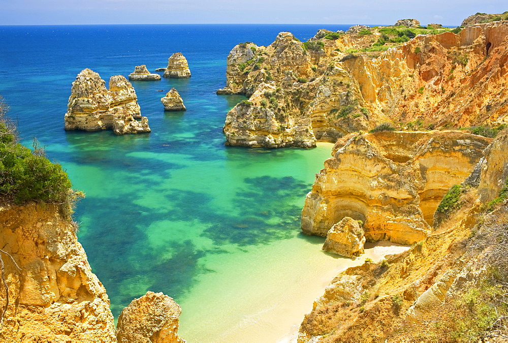 Rocky Camilo beach, Praia do Camilo, Lagos, Algarve, Portugal, Europe