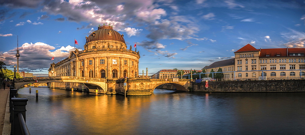 Bode Museum on the River Spree with the old artillery barracks in Berlin, Germany, Europe