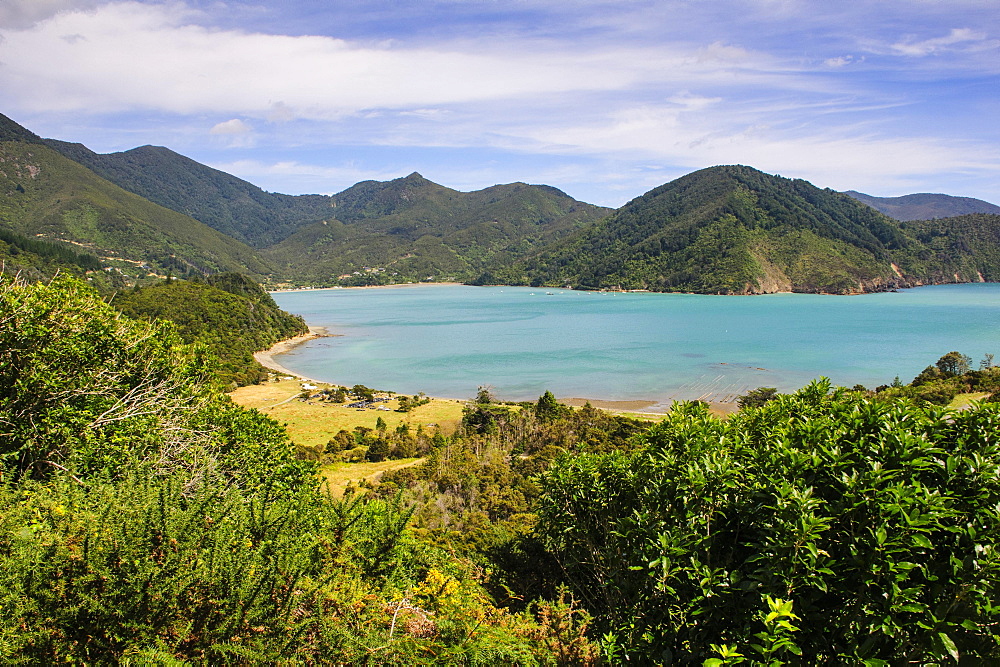 View over the Marlborough Sounds, South Island, New Zealand, Oceania