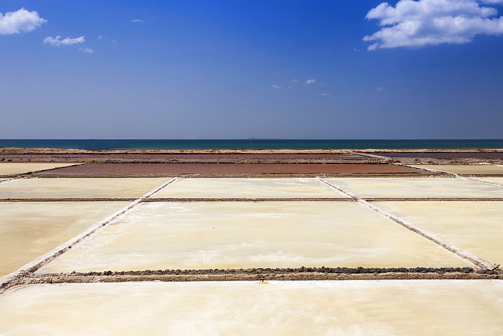 Salt fields for salt production, Ninh Thuan province, Vietnam, Asia