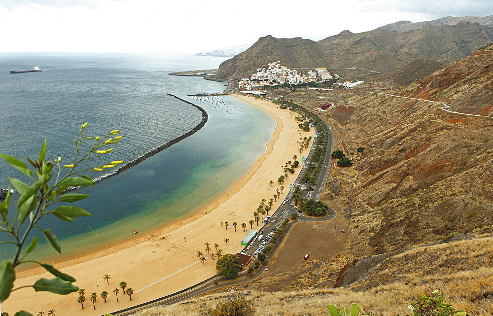 Sandy beach of Playa de las Teresitas, San Andres, La Montanita, Tenerife, Canary Islands, Spain, Europe