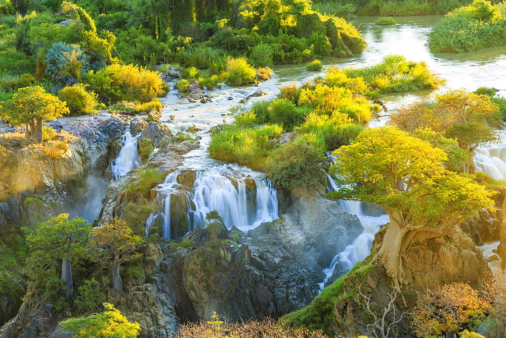 Epupa Falls at Sunrise, Kunene Region, Namibia, Africa