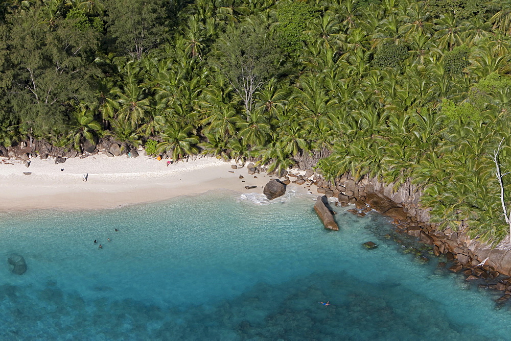 Beacht at the Banyan Tree Hotel on the Anse Intendance beach, Mahé Island, Seychelles, Indian Ocean, Africa