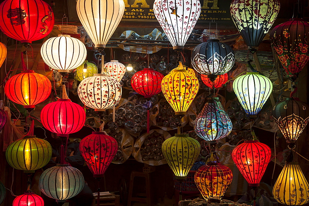 Shop with lanterns, Hoi An, Vietnam, Asia