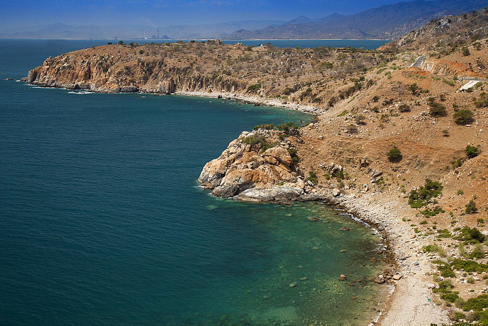 Rocky cliffs on the China Seas, at Phan Rang, Ninh Thuan province, Vietnam, Asia