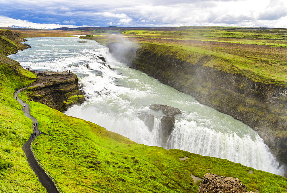 Gullfoss Waterfall, River Hvita, Haukadalur, Iceland, Europe