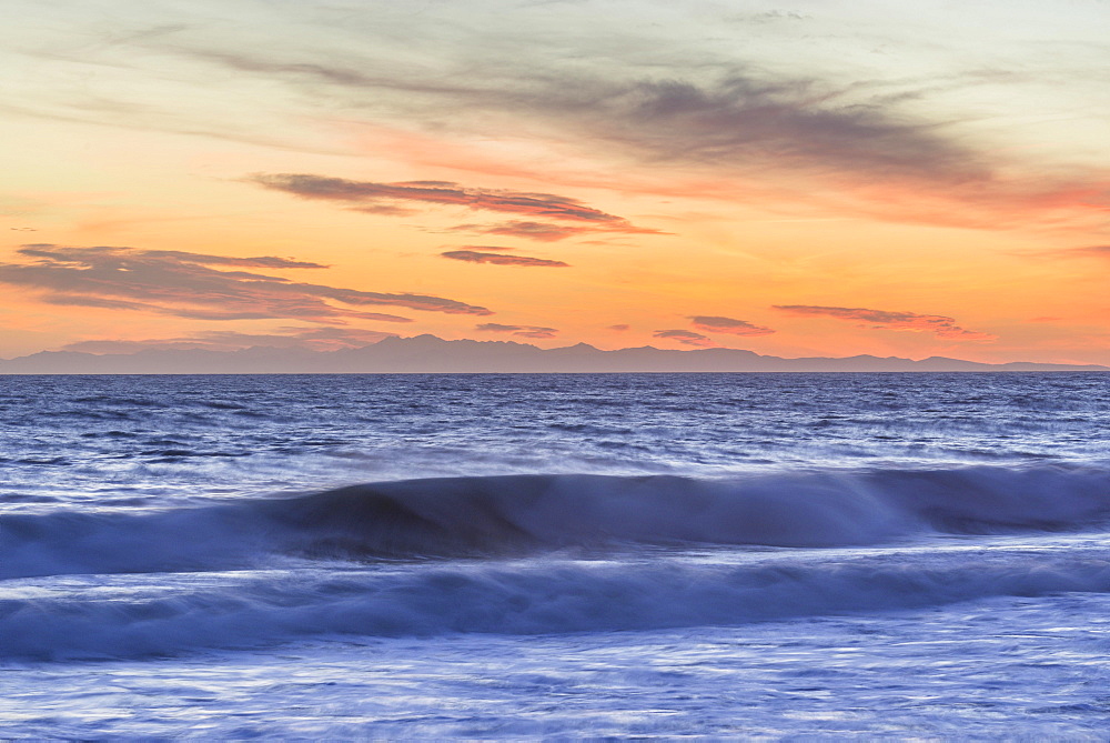 Sunset over the sea, Levanto, Liguria, Italy, Europe