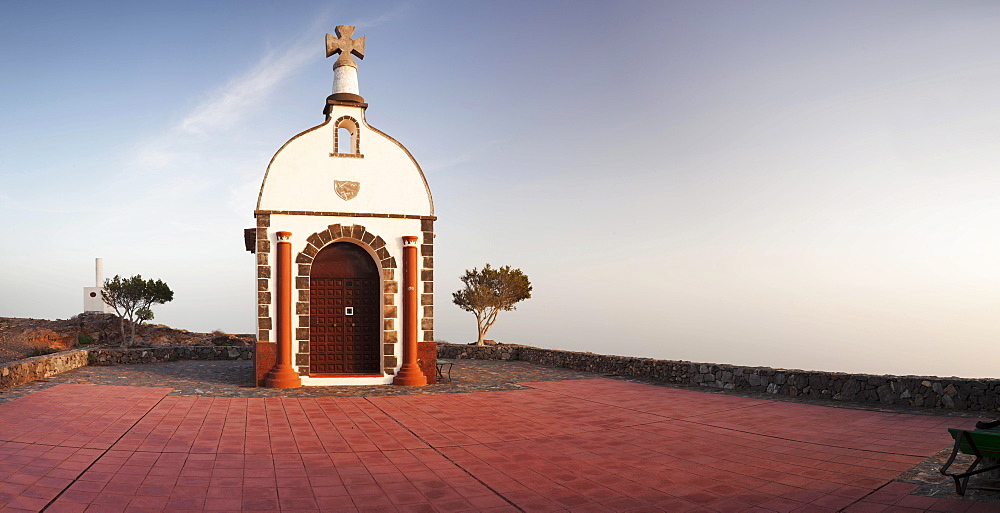 Ermita de San Isidro chapel on Roque Calvario peak, Alajero, La Gomera, Canary Islands, Spain, Europe