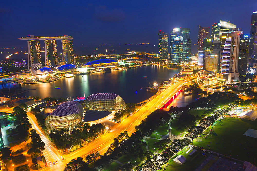 Marina Bay, at night, Singapore, Asia