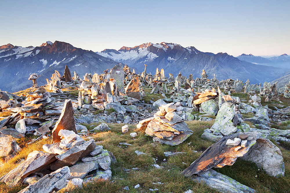 Cairns on the Peterskopfl, Ginzling, Tyrol, Austria, Europe