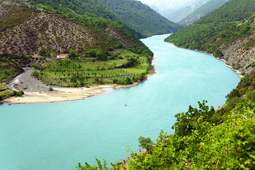 River Mat, Shkopet Reservoir, Ulza Regional nature park Park, Albania, Europe