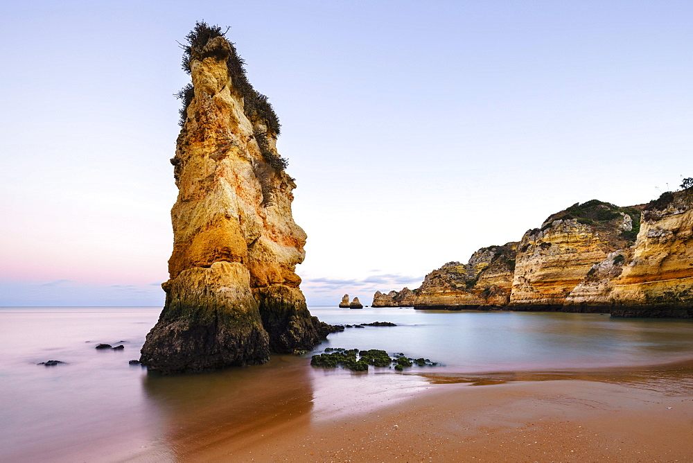 Dusk at the beach Praia da Dona Ana, Lagos, Algarve, Portugal, Europe