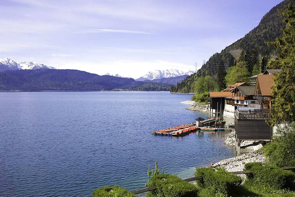 Townscape, Walchensee, Upper Bavaria, Bavaria, Germany, Europe