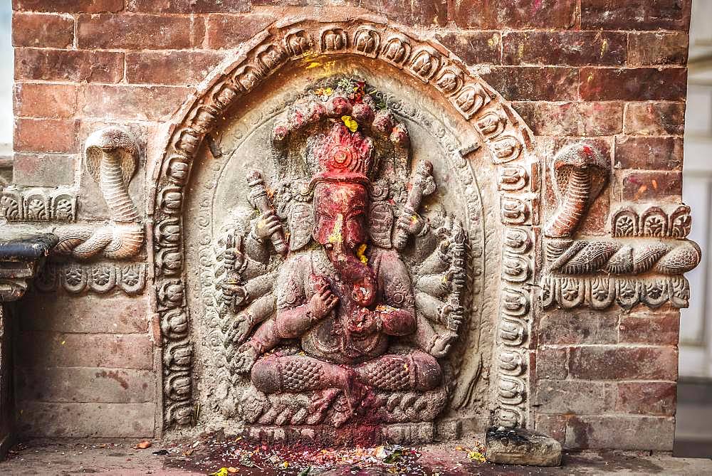 Hindu Deity, Ganesha, Temple, Durbar Square, Patan, Kathmandu Valley, Himalaya Region, Nepal, Asia