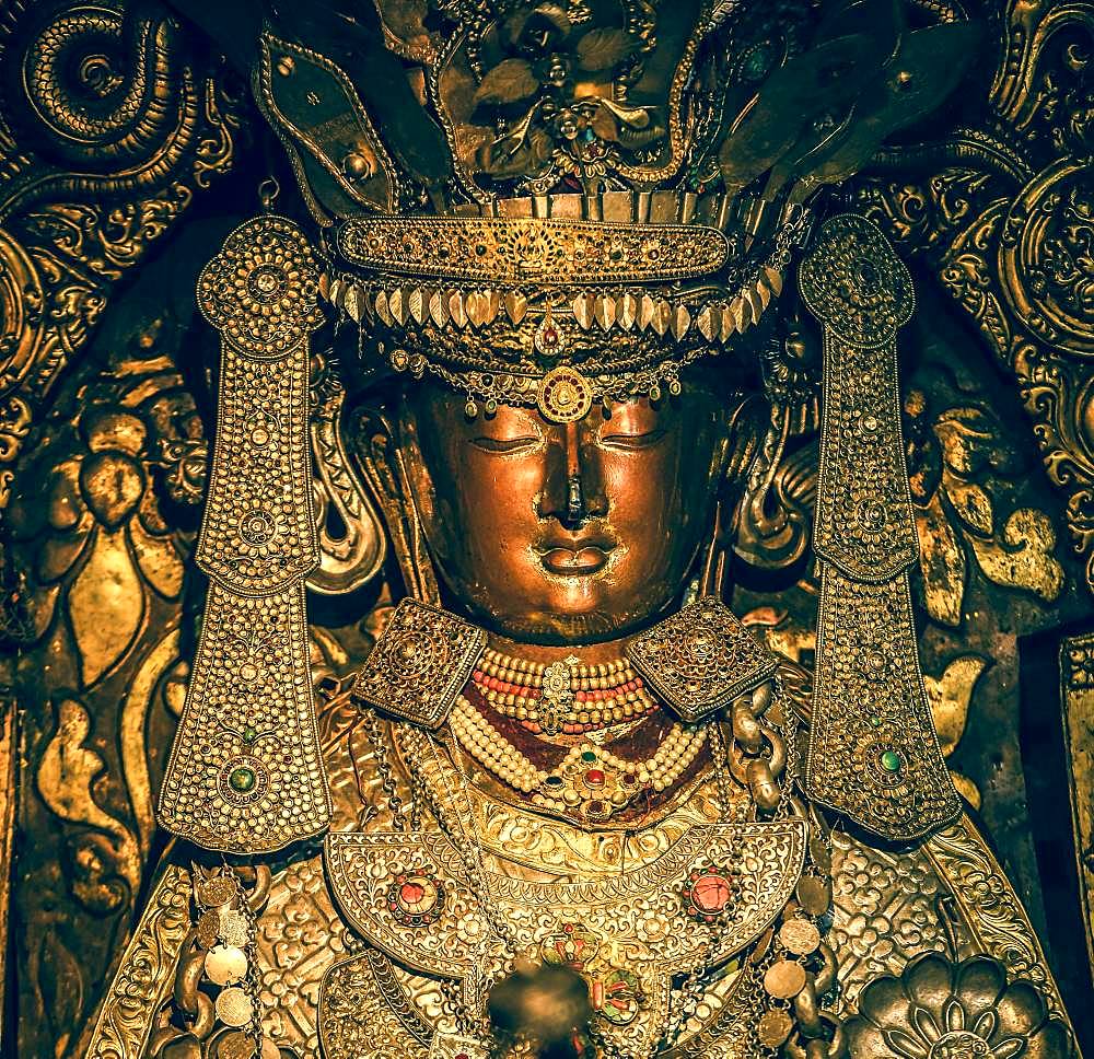 Buddha Statue, Golden Temple, Patan, Kathmandu Valley, Himalaya Region, Nepal, Asia