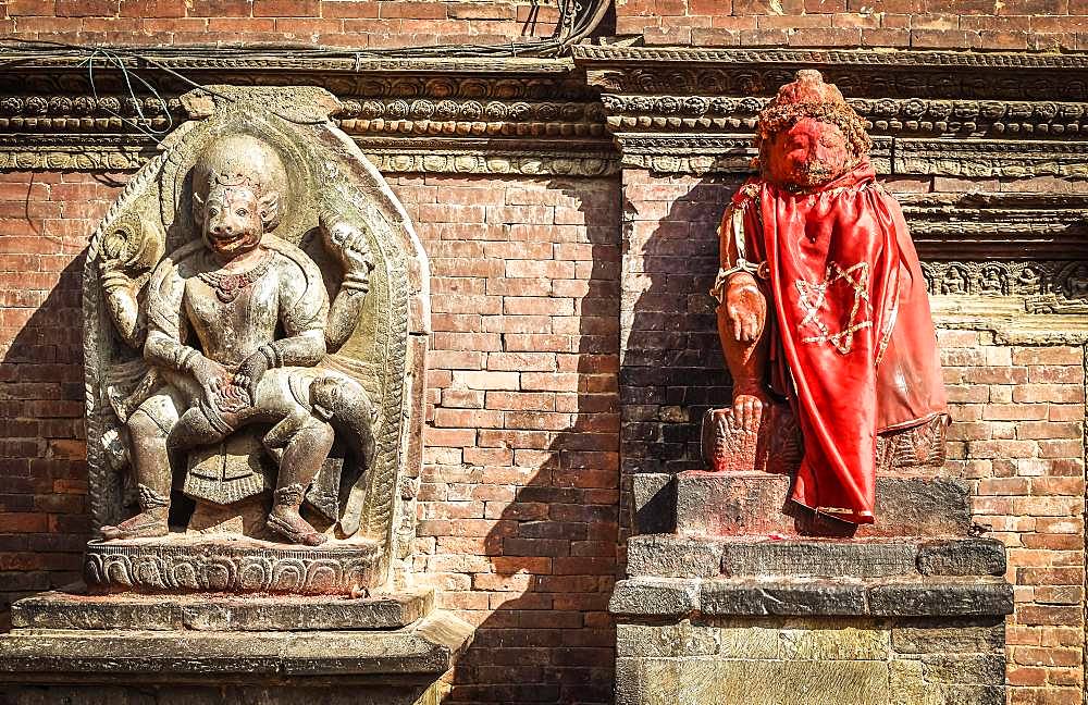 Hindu Deities, Statues, Temples, Durbar Square, Patan, Kathmandu Valley, Himalayan Region, Nepal, Asia