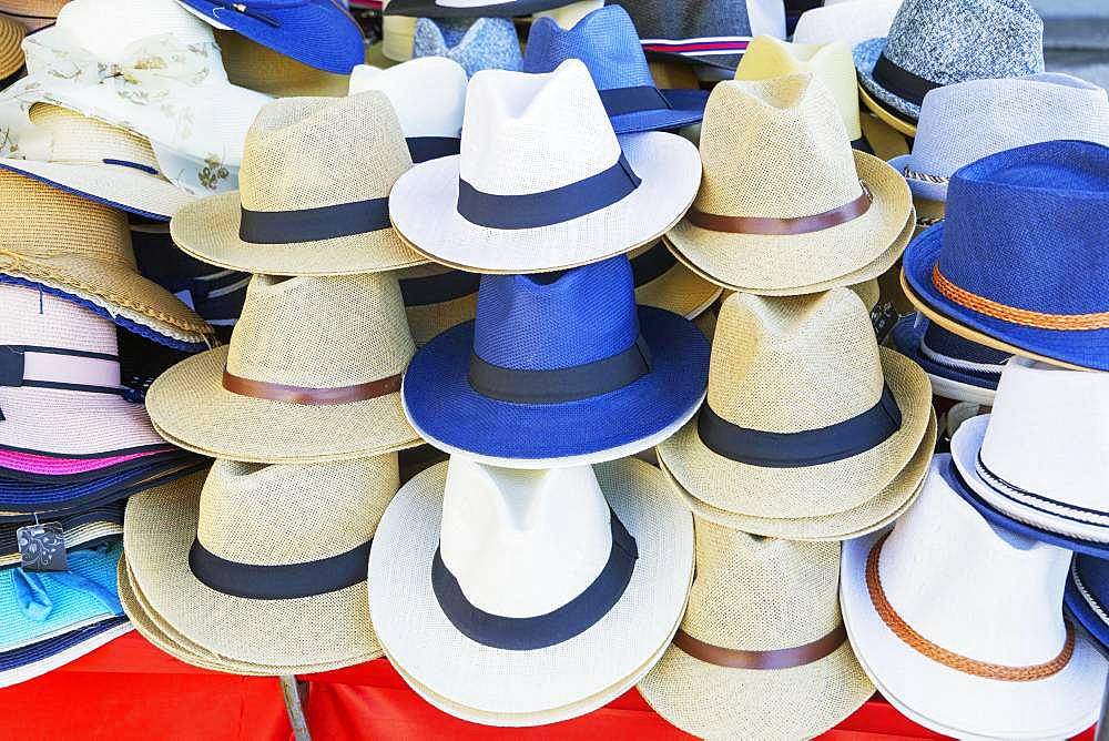Sun hats for Sale, Tuscany, Italy, Europe