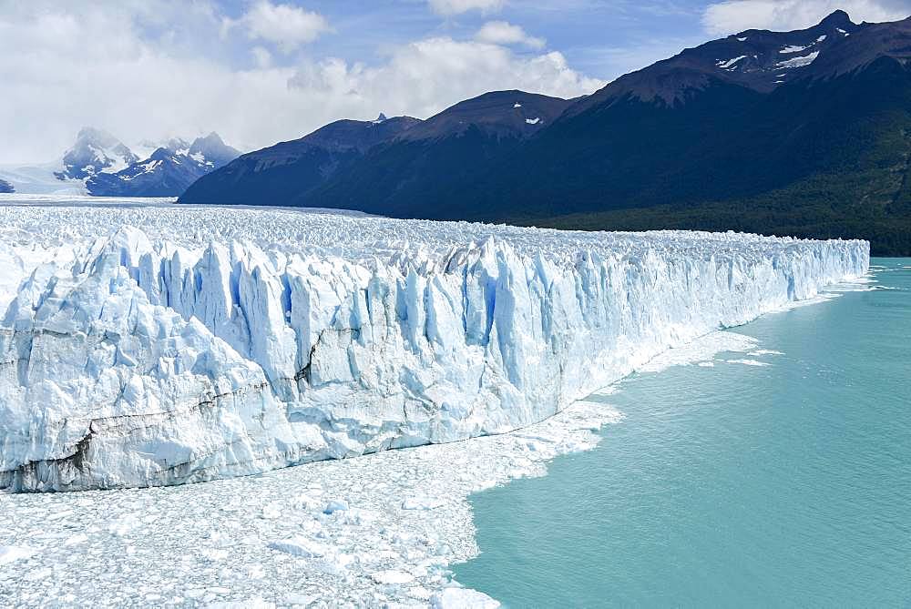 Glacier tongue, Glaciar Perito Moreno Glacier, Abort edge, Los Glaciares National Park, Andes, El Calafate, Santa Cruz, Patagonia, Argentina, South America