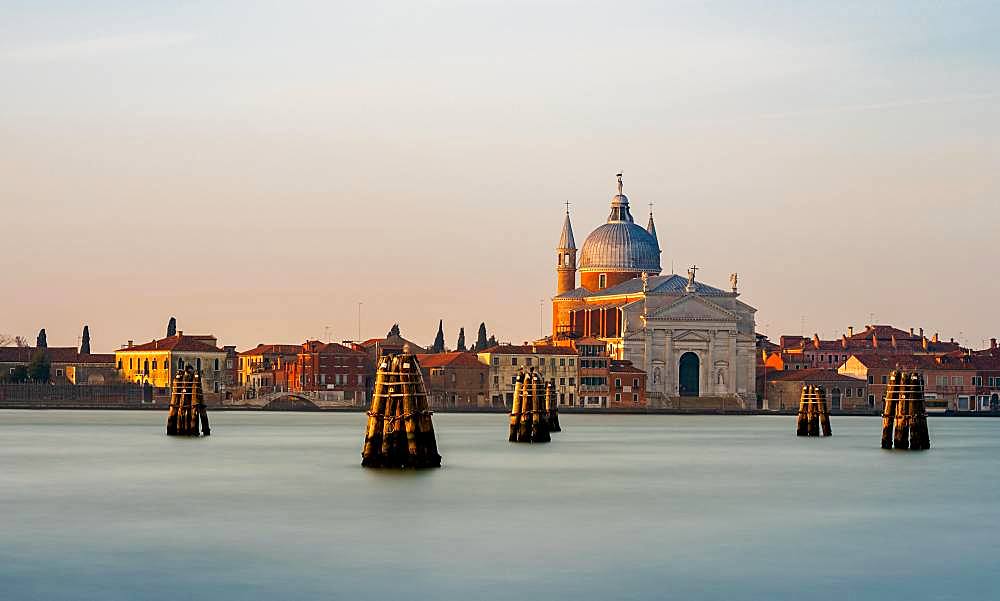 Votive church Chiesa del Santissimo Redentore on the canal, Giudecca, Venice, Veneto, Italy, Europe