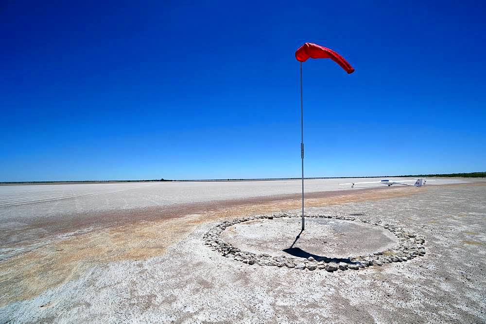 Windsock at Bitterwasser Airfield on the edge of the Kalahari, Namibia, Africa