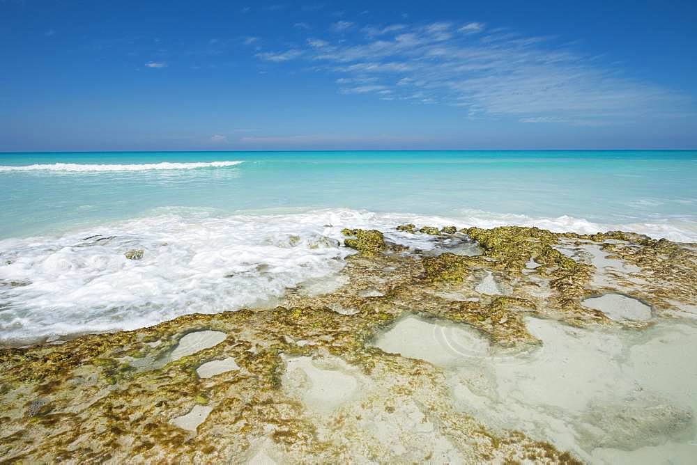 Turquoise water on the beach, Atlantic Ocean, Cayo Santa Maria, Cuba, Central America