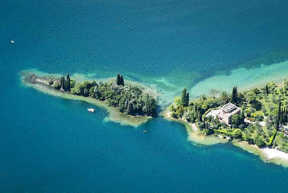 Val di Sogno near Malcesine on Lake Garda, aerial view, Province of Veneto, Italy, Europe
