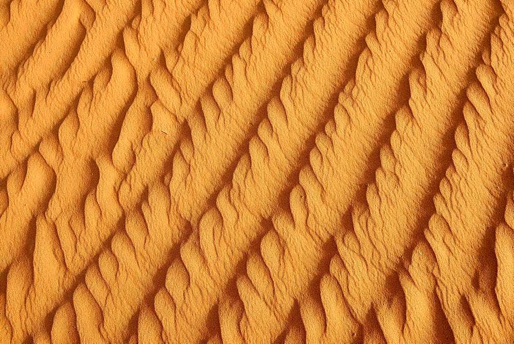 Sand ripples, texture on a sanddune, Tassili n'Ajjer National Park, Sahara, Algeria, Africa