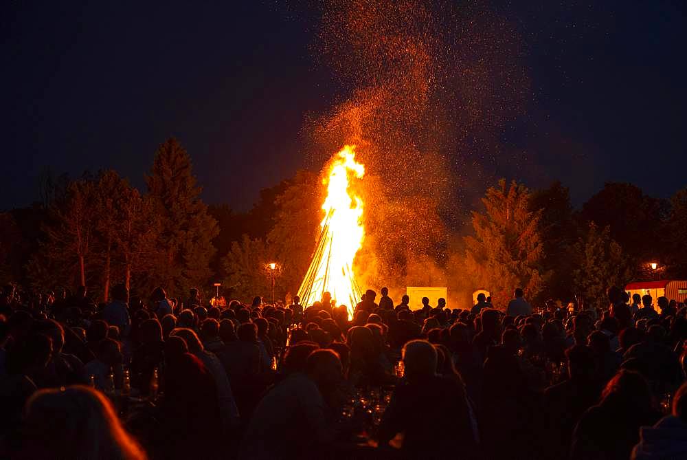 Midsummer Fire, Johannifeuer, Gelting, Upper Bavaria, Bavaria, Germany, Europe