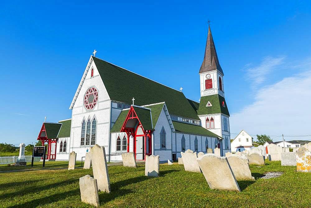 Church St. Paul's with cemetery, Trinity, Newfoundland and Labrador, Canada, North America