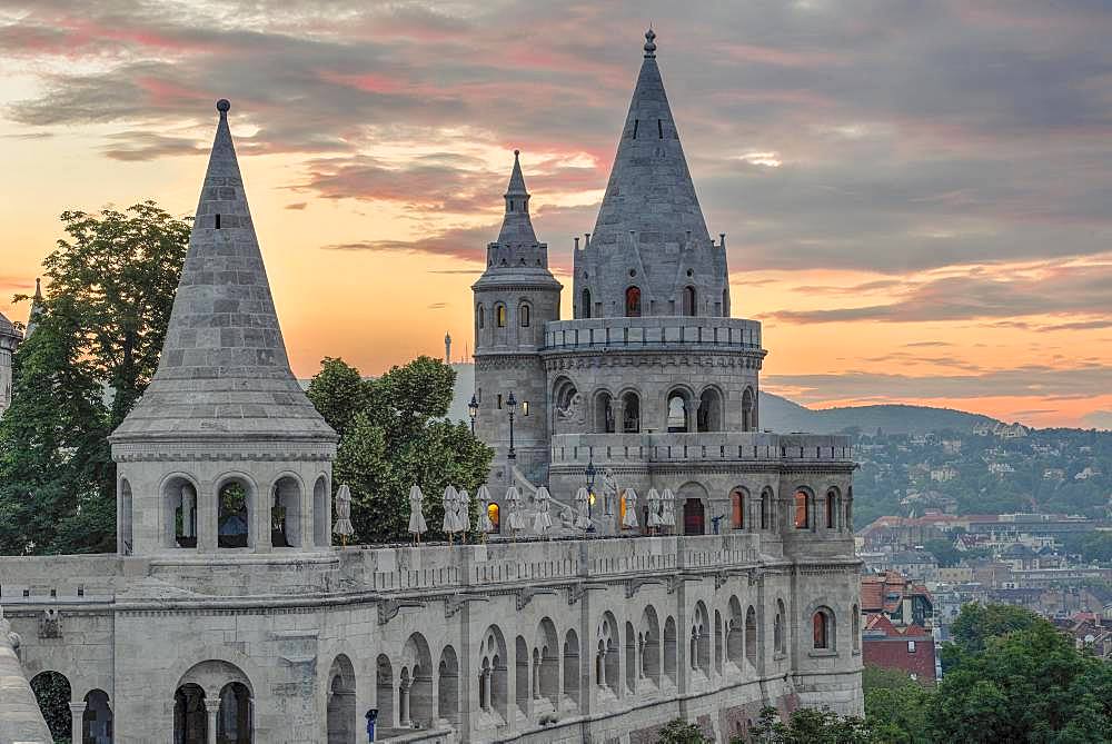 Fisherman's Bastion, Budapest, Hungary, Evening Mood, Europe