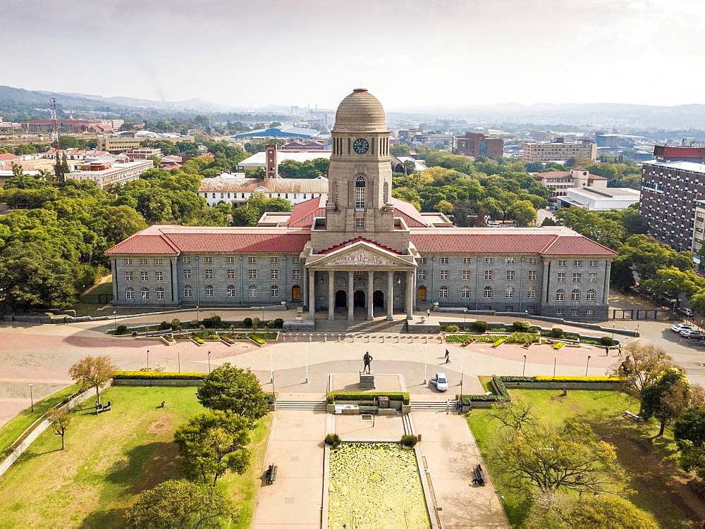 Aerial view of Tshwane city hall, Pretoria, South Africa, Africa