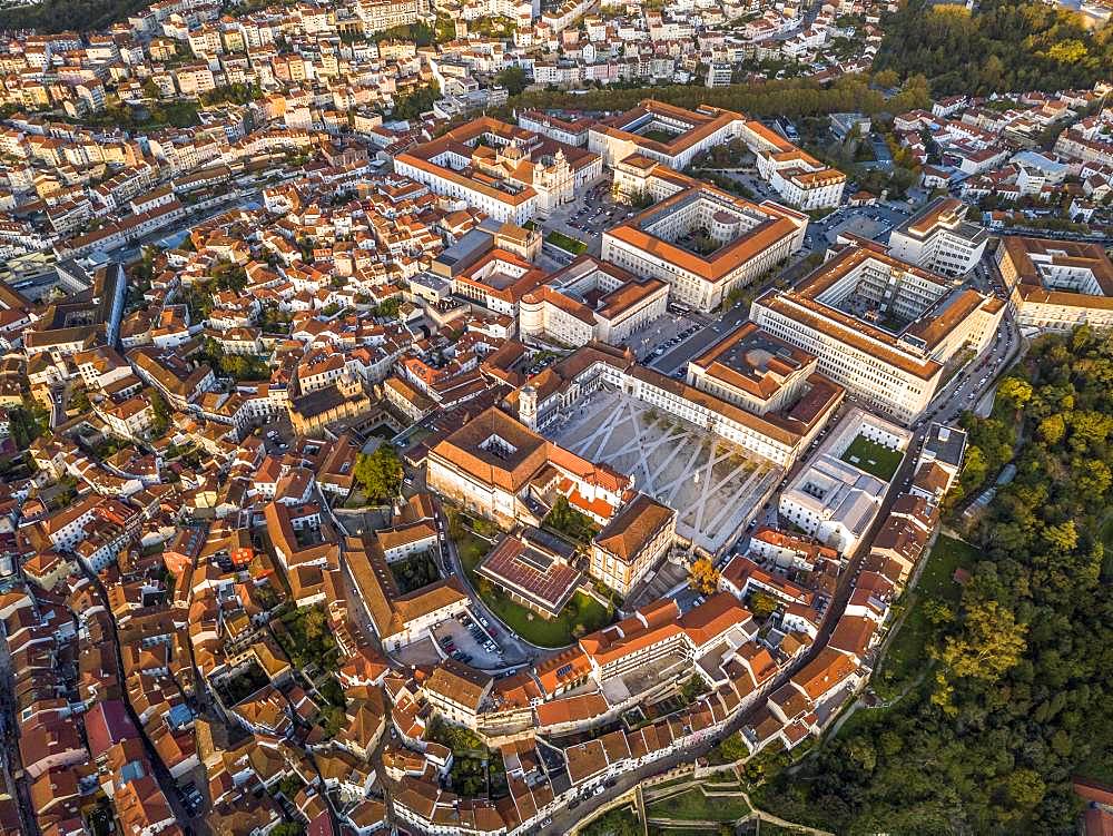 Aerial view, cityscape with Coimbra university, Coimbra, Portugal, Europe