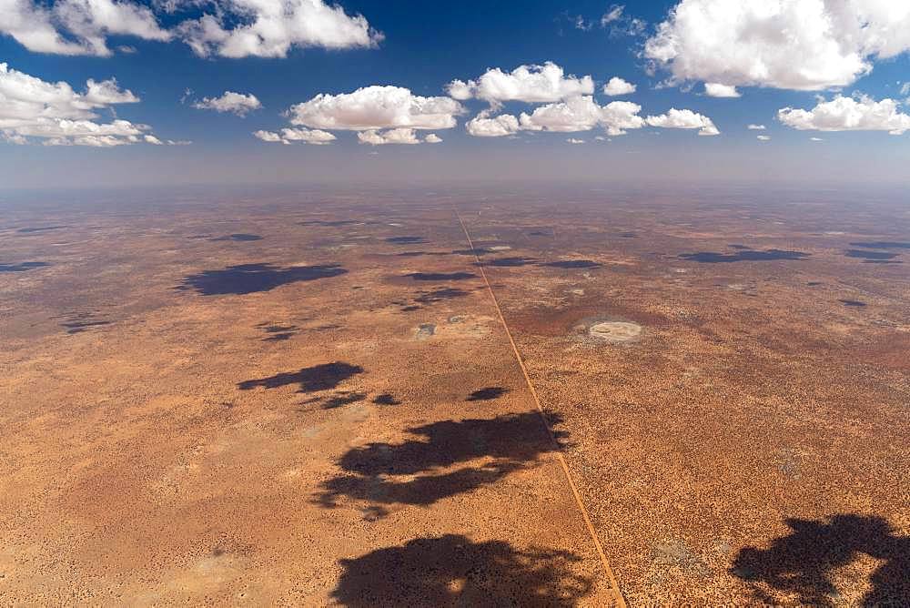 Desert, border between Nambia and Botwana, cloudy sky, Namibia, Africa