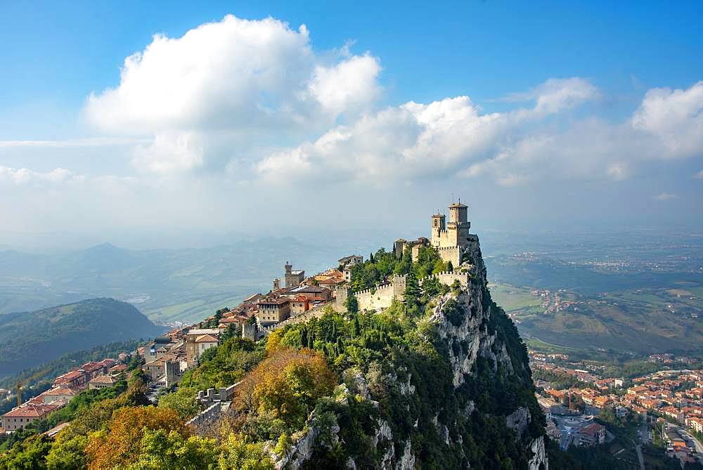 Torre Guaita or Rocca Guaita, old watch tower, Monte Titano, San Marino Town, San Marino, Europe