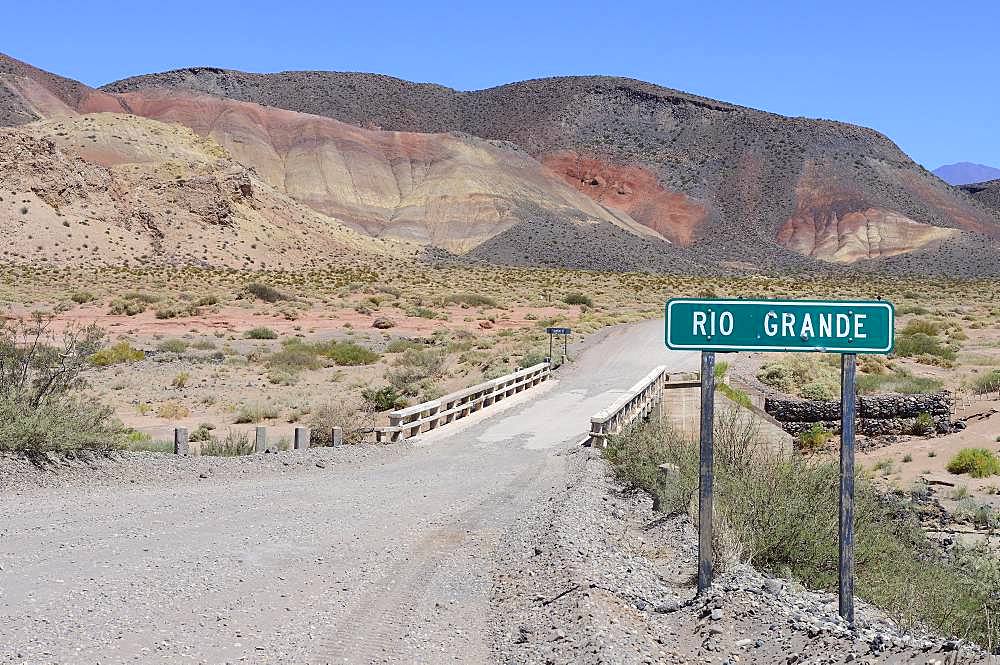 Bridge of the Ruta 40 over the Rio Grande, near Malarguee, Mendoza Province, Argentina, South America