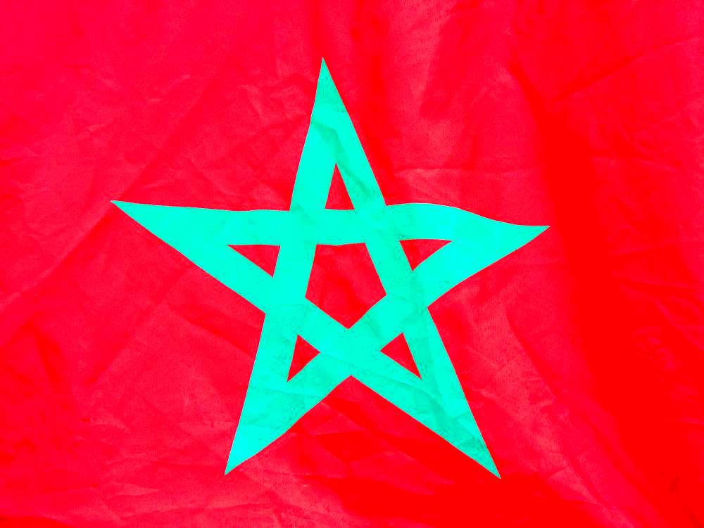 Moroccan flag, Marrakesh, Morocco, Africa