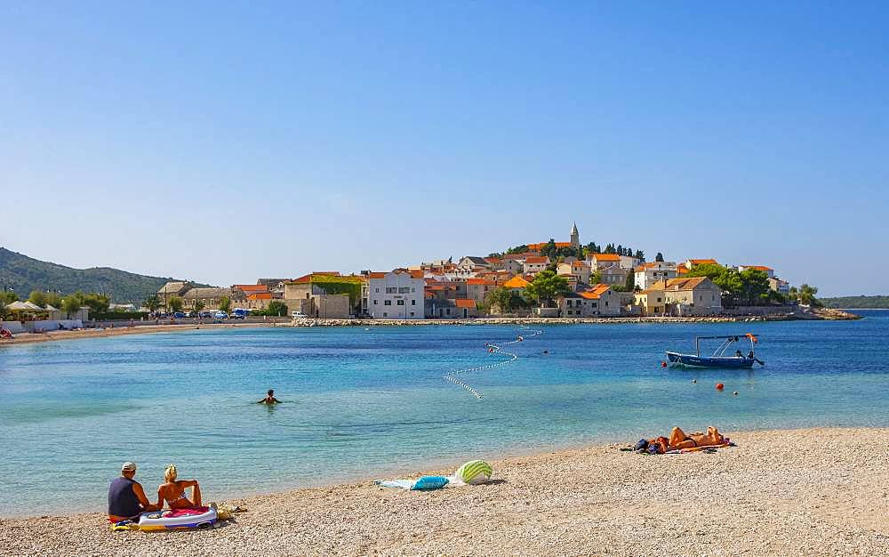 Beach, Primosten, Croatian Adriatic Coast, Central Dalmatia, Dalmatia, Croatia, Europe