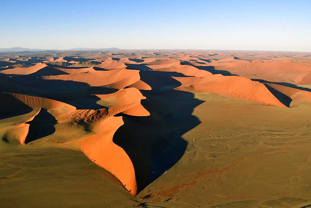 Aerial view, Dune 45, Sossusvlei, Namib-Naukluft National Park, Namibia, Africa