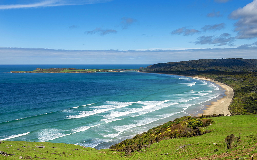 Lookout, Florence Hill Lookout, beach Tautuku Bay, The Catlins, Southland Region, Southland, New Zealand, Oceania