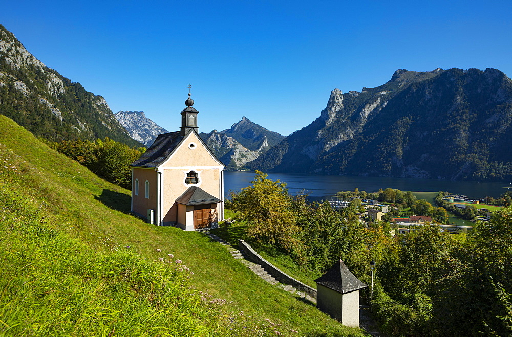 Calvary Church in Ebensee, Lake Traun, Salzkammergut, Upper Austria, Austria, Europe