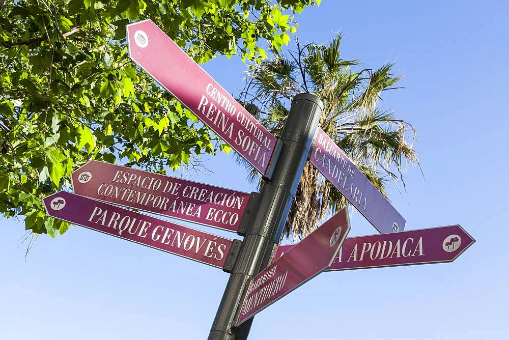 Signposting in the historic centre of Cadiz, Spain, Europe