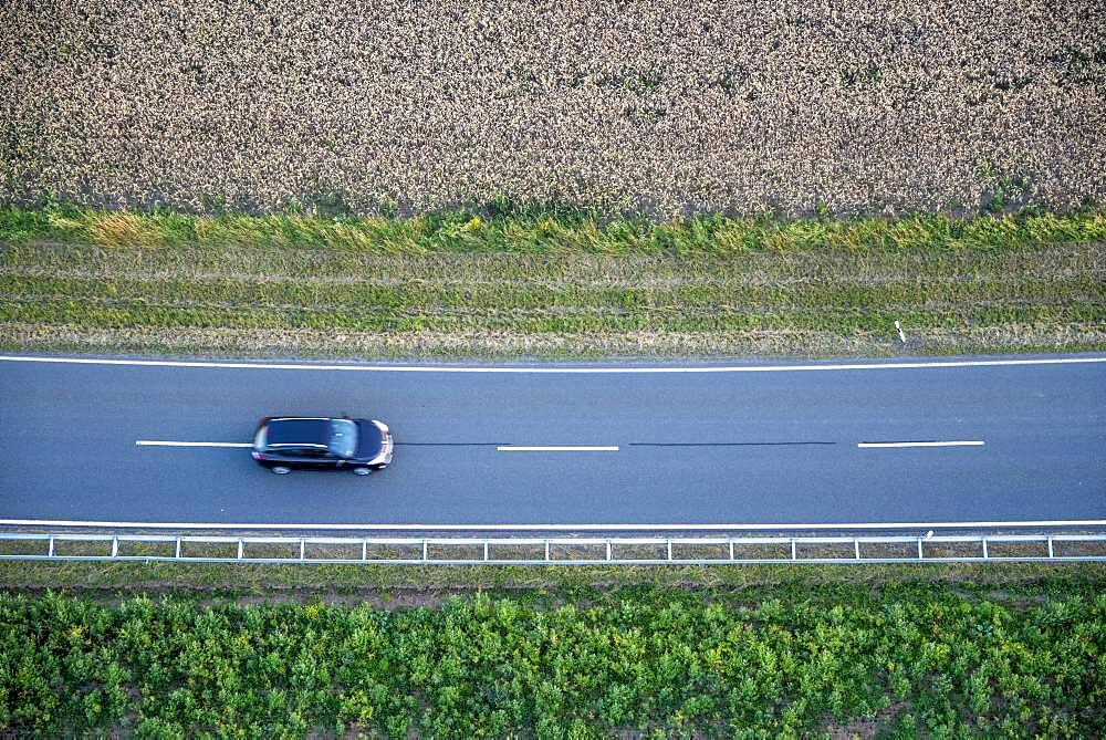 View onto a country road, Ellrich, Thuringia, Germany, Europe