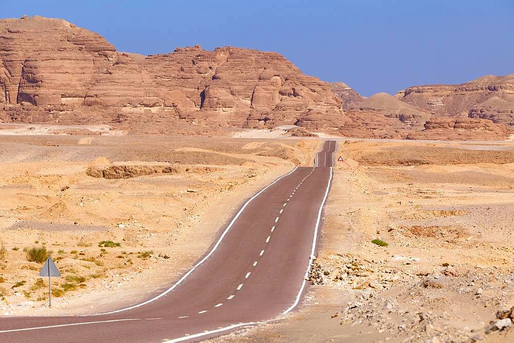 Road to Saint Catherine's Monastery in the Sinai desert, Egypt, Africa